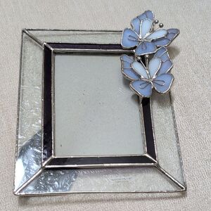 Gallery Stained Glass Blue Butterfly Picture Frame 3.5" X 5" Photo Opening